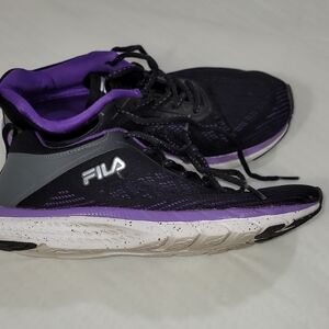 Fila Black and Purple Athletic Shoes with Modern Design